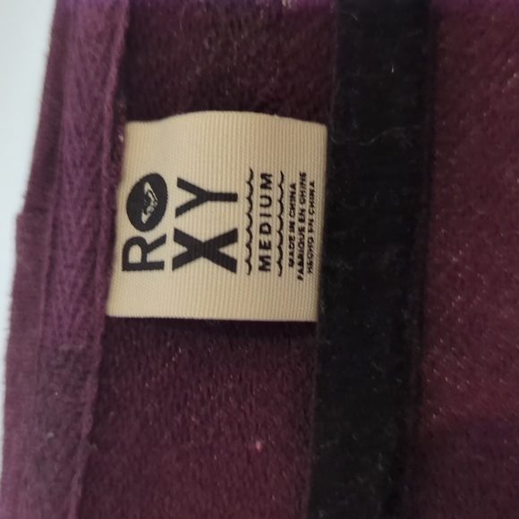 Roxy hoodie drawstring zipp- up purple surf Casual Sportswear lounge size M - Picture 2 of 4